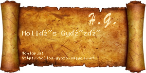 Hollós Győző névjegykártya